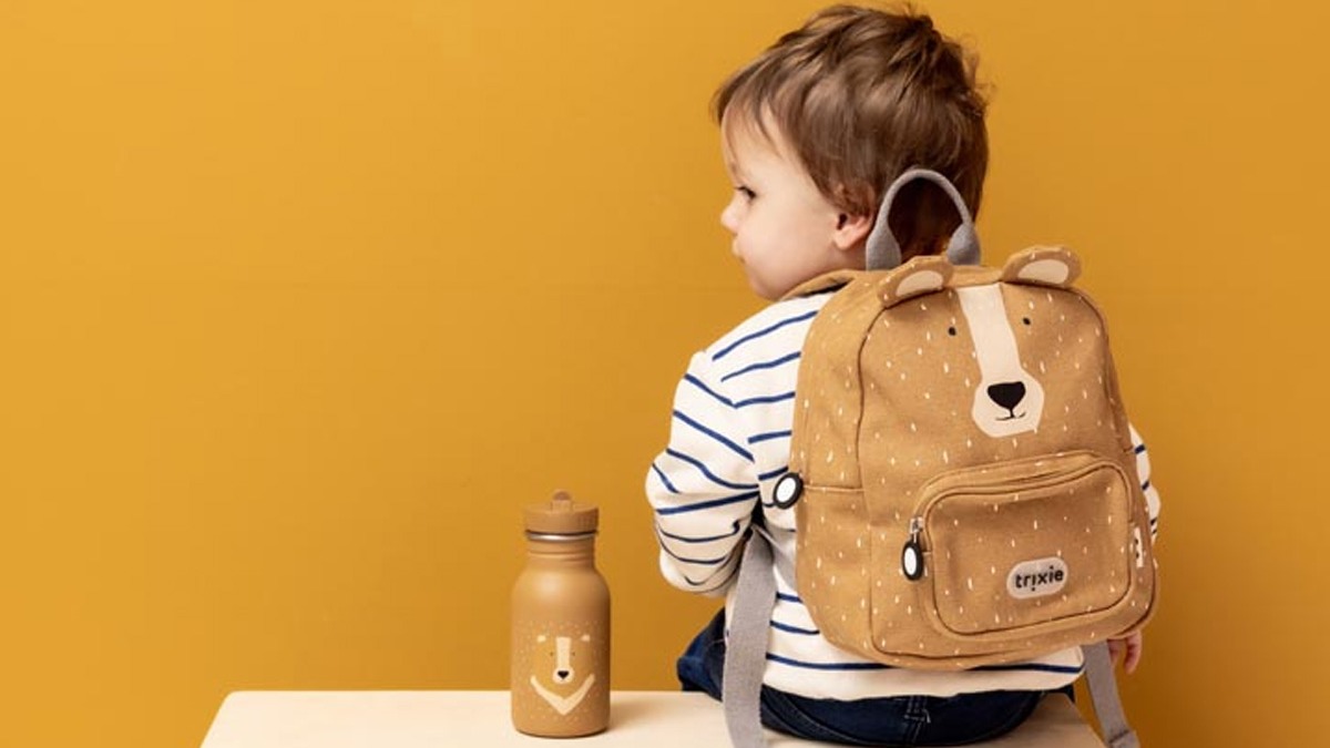TRIXIE Bären-Rucksack und Trinkflasche für Kinder