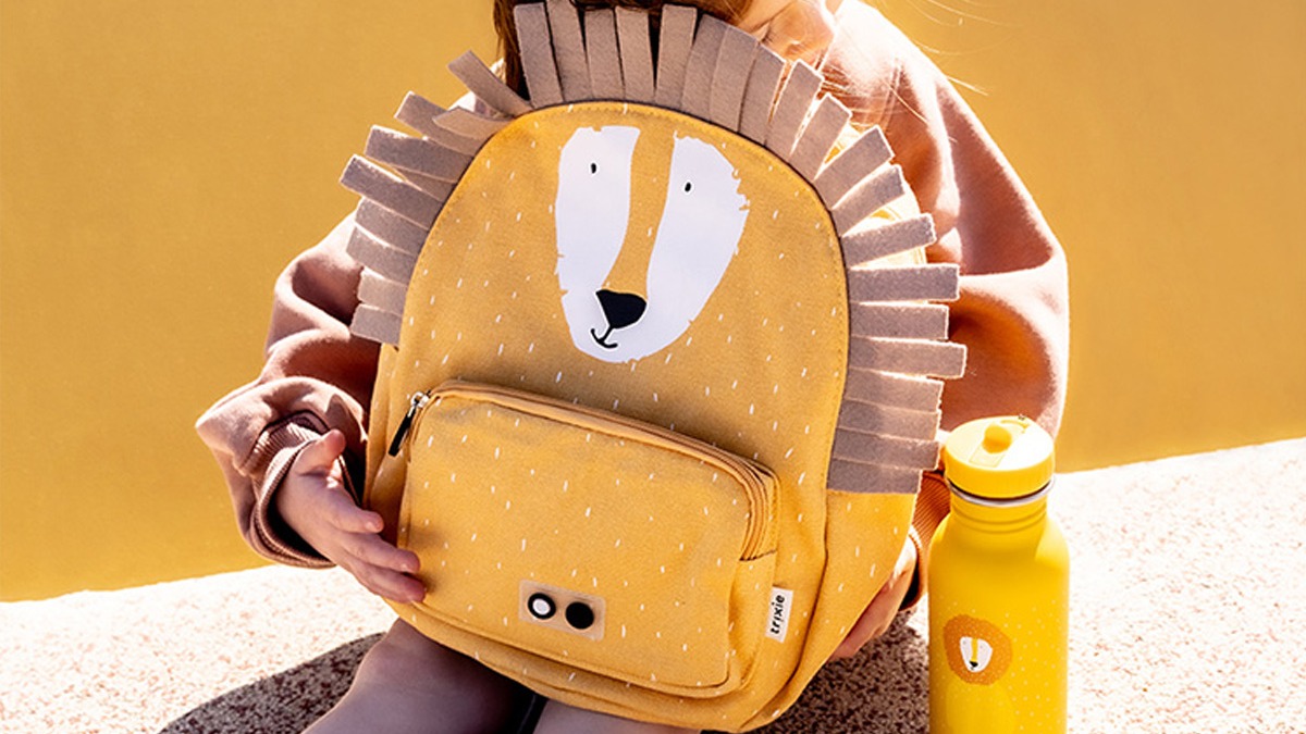 TRIXIE Löwen-Rucksack und Trinkflasche für Kita und Ausflüge