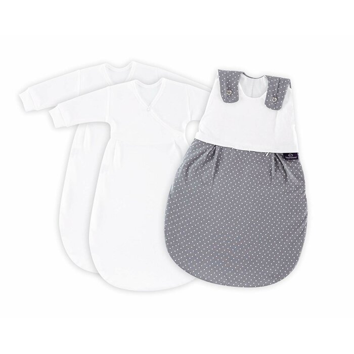 Träumeland - Schlafsack LIEBMICH 3-tlg PÜNKTCHEN-GRAU 68/74