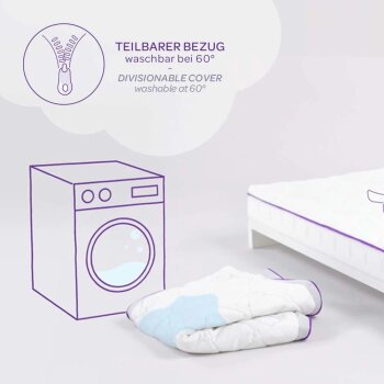 Träumeland - Matratze Veilchenlila 60  x 120 cm