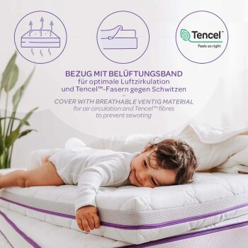 Träumeland - Matratze Sternenweiß 60 x 120 cm