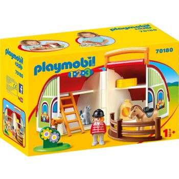 PLAYMOBIL - 1-2-3 - 70180 Mein Mitnehm-Reiterhof (A)