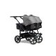 TFK - duo 2 - Zwillings/Geschwister-Kinderwagen PREMIUM-GRAU (Luftkammerreifen)