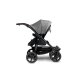 TFK - duo 2 - Zwillings/Geschwister-Kinderwagen PREMIUM-GRAU (Luftkammerreifen)