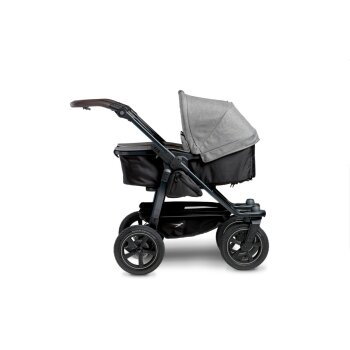 TFK - duo 2 - Zwillings/Geschwister-Kinderwagen PREMIUM-GRAU (Luftreifen)