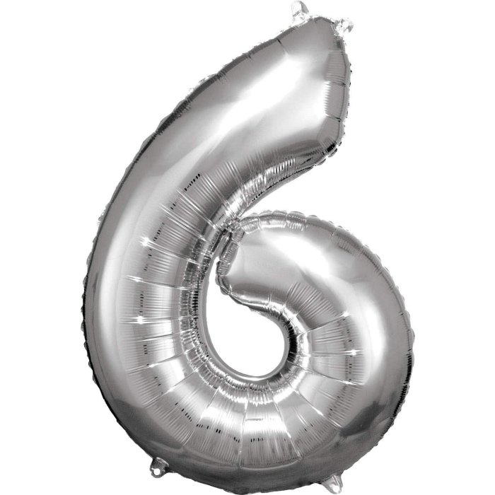 Amscan - Folienballon Silber Zahl 6 (5)