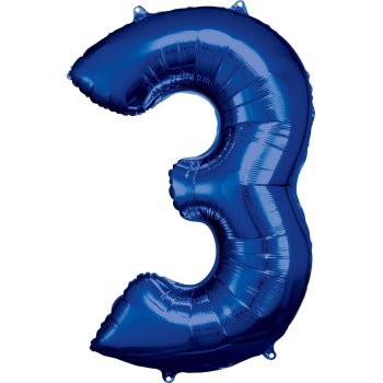 Amscan - Folienballon Blau Zahl 3 (5)