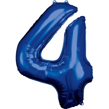 Amscan - Folienballon Blau Zahl 4 (5)