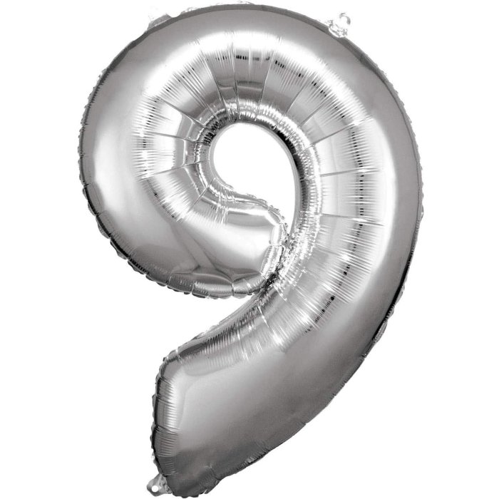 Amscan - Folienballon Silber Zahl 9 (5)