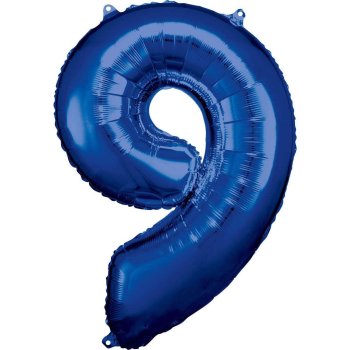 Amscan - Folienballon Blau Zahl 9 (5)