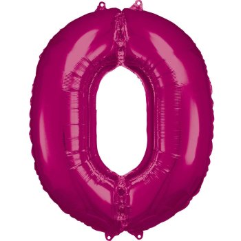Amscan - Folienballon Pink Zahl 0 (5)