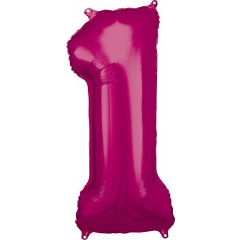 Amscan - Folienballon Pink Zahl 1 (5)