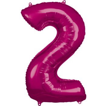 Amscan - Folienballon Pink Zahl 2 (5)