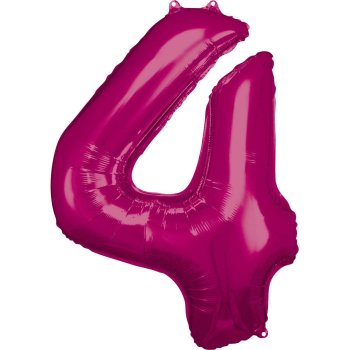 Amscan - Folienballon Pink Zahl 4 (5)