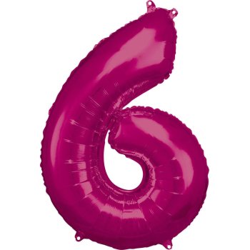 Amscan - Folienballon Pink Zahl 6 (5)