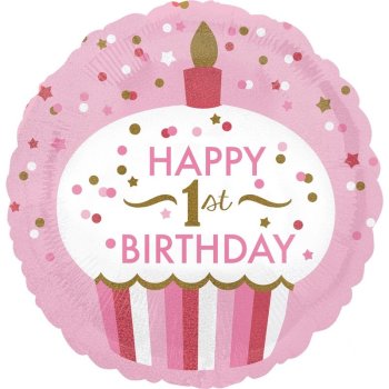 Amscan - Folienballon Happy Birthday - 1. Geburtstag...