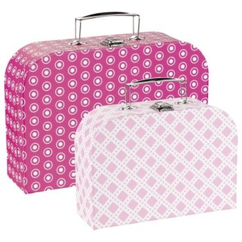 Goki - Koffer-Set mit rosa Muster