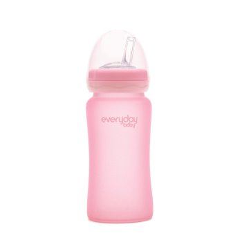 everydaybaby - Glas-Strohalm-Trinkbecher 240 ml, ROSE-PINK (6)