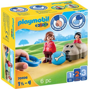 PLAYMOBIL - 1-2-3 - 70406 Mein Schiebehund (A)