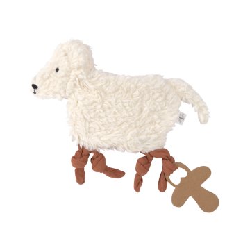 Lässig - Schmusetuch mit Schnullerhalter - Knitted Baby Comforter GOTS Tiny Farmer Sheep (2)