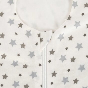 Träumeland - Sommer-Schlafsack Tencel (0,5 TOG) weiß mit grauen Sternen Gr. 70