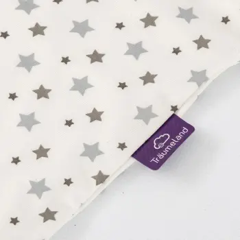 Träumeland - Sommer-Schlafsack Tencel (0,5 TOG) weiß mit grauen Sternen Gr. 90