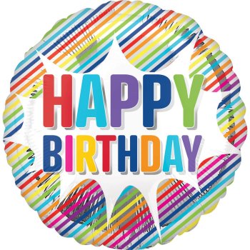 Amscan - Folienballon "Happy Birthday Striped" (5)