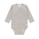 Lässig - Baby-Wickelbody Langarm - Cozy Colors, Striped Grey, 0-2 Monate