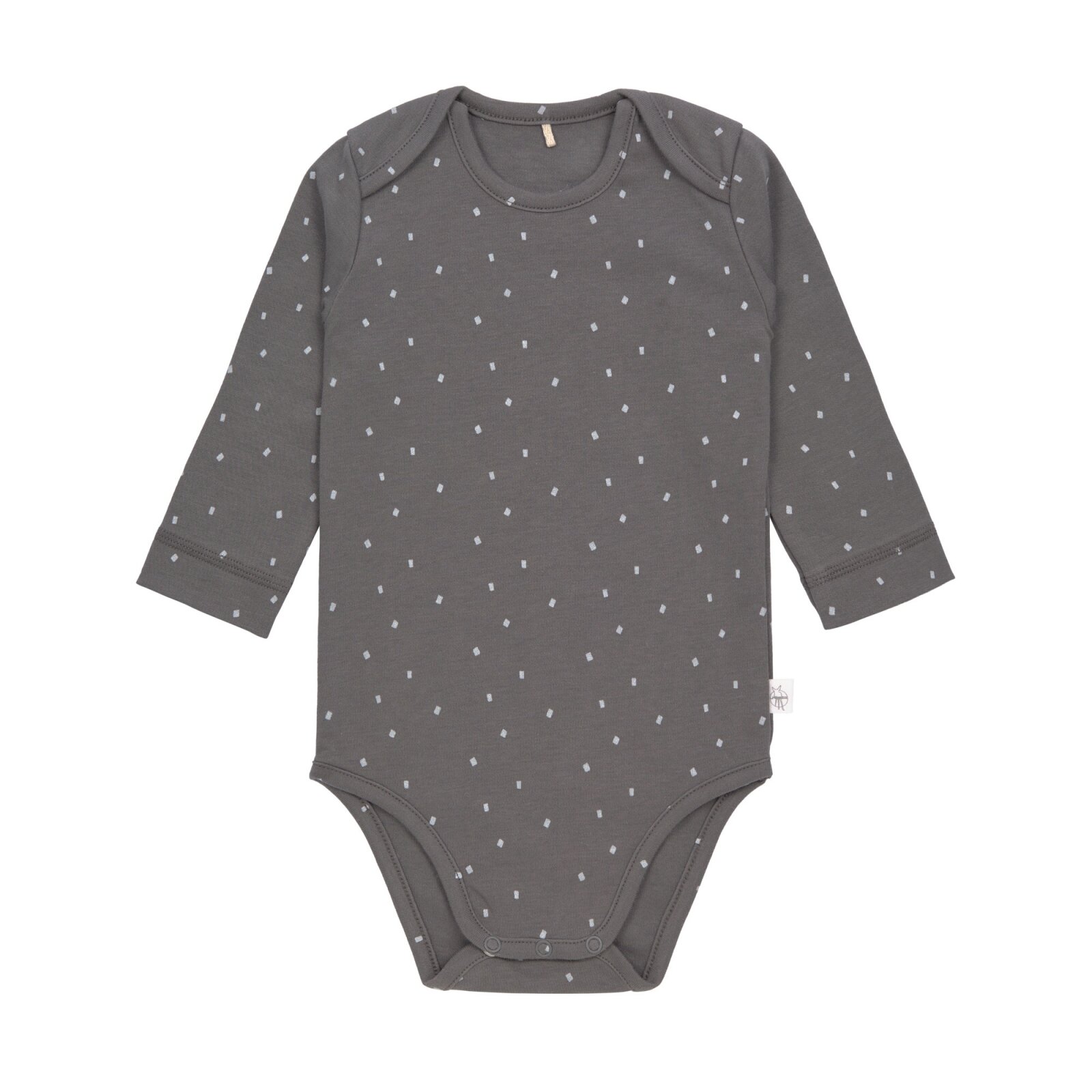 Lässig - Baby Body Langarm GOTS - Cozy Colors, Spots anthracite Gr. 86/92 (A)