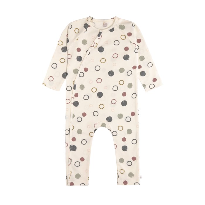 Lässig - Baby Schlafanzug GOTS - Pyjama Cozy Colors, Circles Offwhite Gr. 86-92 (1)