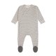 Lässig - Baby Schlafanzug mit Füßen GOTS - Pyjama Cozy Colors, Striped Grey Gr. 62-68 (A)