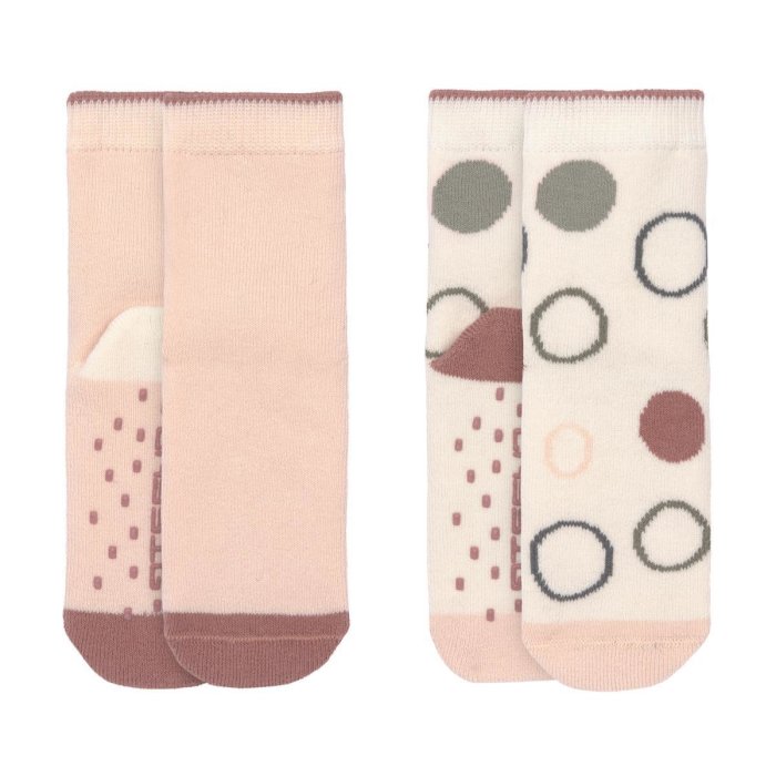 Lässig - Kinder Antirutsch-Socken (2er-Pack) - Anti-Slip Socks, OFFWHITE/POWDER PINK Gr. 23-26 (2)