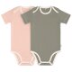 Lässig - Kurzarm Body 2er Set - GOTS Cozy Colors, Powder Pink Olive Gr. 86/92 (A)