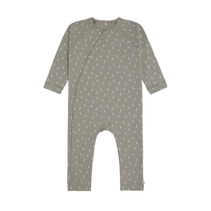 Lässig - Baby Schlafanzug GOTS - Pyjama Cozy Colors, Speckles olive Gr. 74-80 (1)