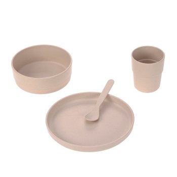 Lässig - Kindergeschirr Set (Teller - Schüssel - Becher - Löffel), Uni Powder Pink (2)