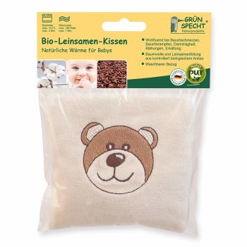 Grünspecht - Bio-Leinsamen-Kissen für Babys mit...