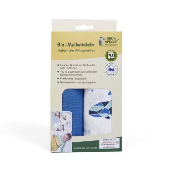 Grünspecht - Bio-Mullwindeln Meerestiere, 70 x 70 cm (A)