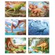 Goki - Puzzle, Würfelpuzzle aus Holz - 12 Teile - ab 3 Jahre - Dinosaurier