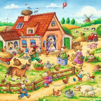 Ravensburger - Puzzle - 3 x 49 Teile - ab 5 Jahre - Ferien auf dem Land (A)