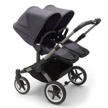 BUGABOO - Donkey 5 Zwillings-Kinderwagen mit Liegewanne und Sitz CORE GRAPHIT / STORMY-BLUE