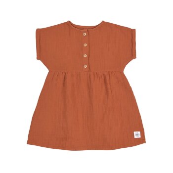 Lässig - Musselin-Kleid - Bio-Baumwolle, Rust, Gr....
