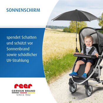 reer - Sonnenschirm für Kinderwagen, Buggy, Sportwagen schwarz (6)