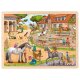 Goki - Puzzle aus Holz - 96 Teile - ab 3 Jahre - Reiterhof