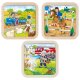 Goki - Puzzle aus Holz - 9 Teile - ab 2 Jahre - Bauernhof, Feuerwehr, sort. (9)