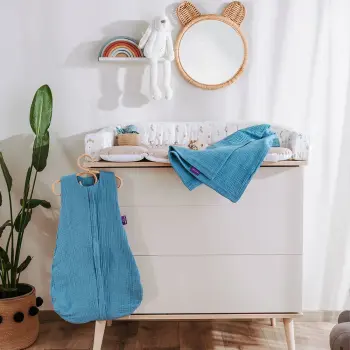 Träumeland - Sommer-Schlafsack Baumwoll-Musselin (0,5 TOG) hellblau Gr. 90 (A)
