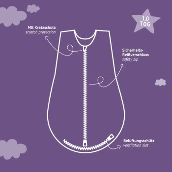 Träumeland - Sommer-Schlafsack GOTS (1,0 TOG) Blätter beige Gr. 60 (A)