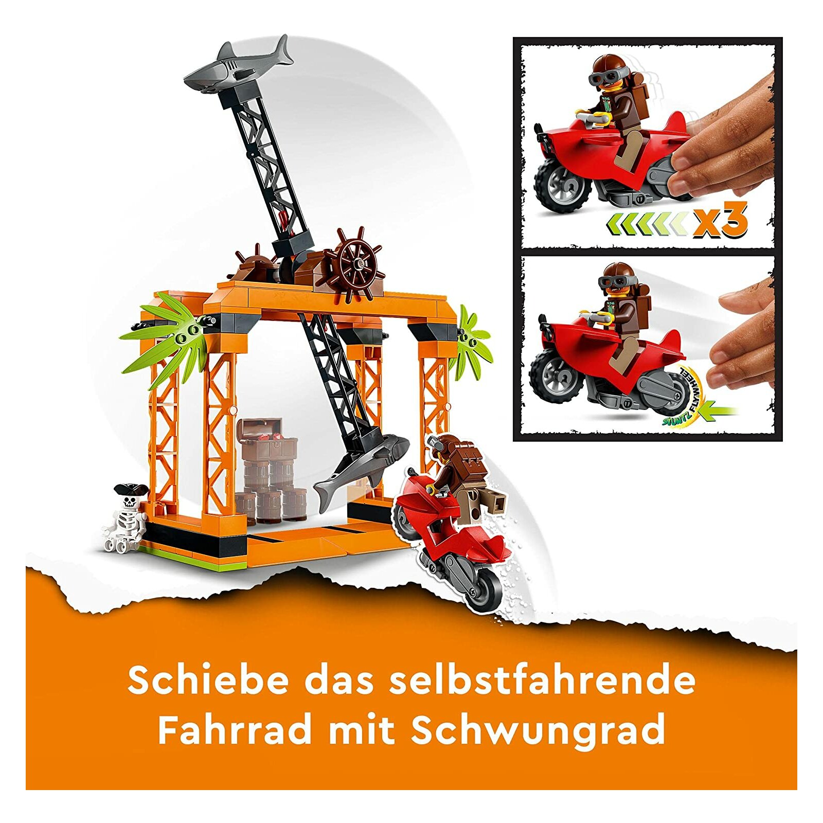 LEGO - City - 60342 Stuntz Haiangriff-Stuntchallenge, 19,99 €