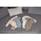 Lässig - Baby Wickelbody langarm Blocks - Light Blue, Gr. 62/68