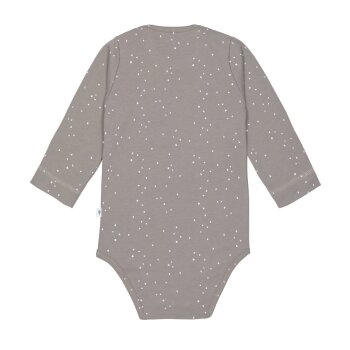Lässig - Langarm-Wickelbody Sprinkle Taupe, Druckknöpfe, Gr. 62/68, 3-6 Monate