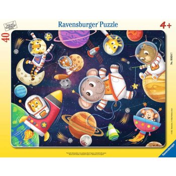 Ravensburger - Tierische Astronauten RAHMENPUZZLE (40 TEILE)